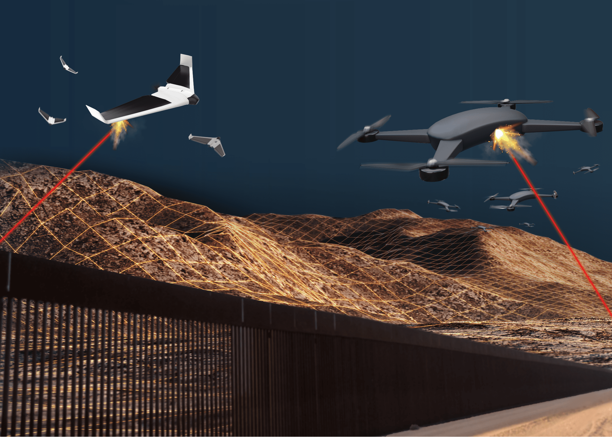 Drones being disarmed by the CROSSBOW and falling from the sky